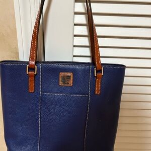 Dooney & Bourke Blue Leather Tote Bag